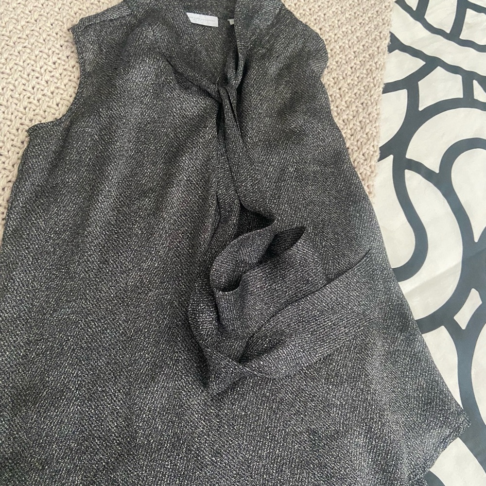 New York & Company Black and White Textured Blouse